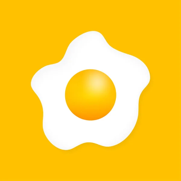 Жареное яйцо изолировано на желтом фоне. Жареное яйцо . — стоковый вектор