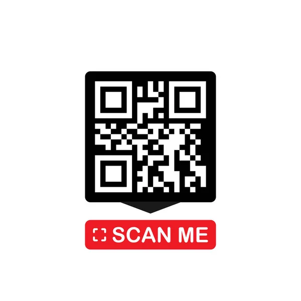 Codice QR per smartphone. Iscrizione scansionami con icona dello smartphone. Codice Qr per il pagamento. Illustrazione vettoriale — Vettoriale Stock