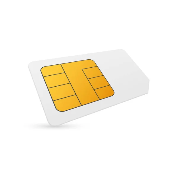 Chip de tarjeta SIM del teléfono celular móvil del vector aislado en fondo — Archivo Imágenes Vectoriales