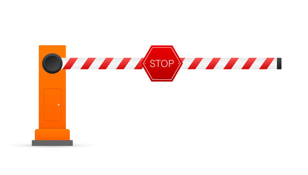 Автоматический барьер для регулировки движения автомобилей. Векторная иллюстрация
.
