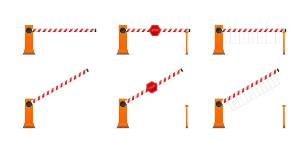 Automatische barrière om de beweging van auto 's aan te passen. Voorraadillustratie van vectoren. — Stockvector
