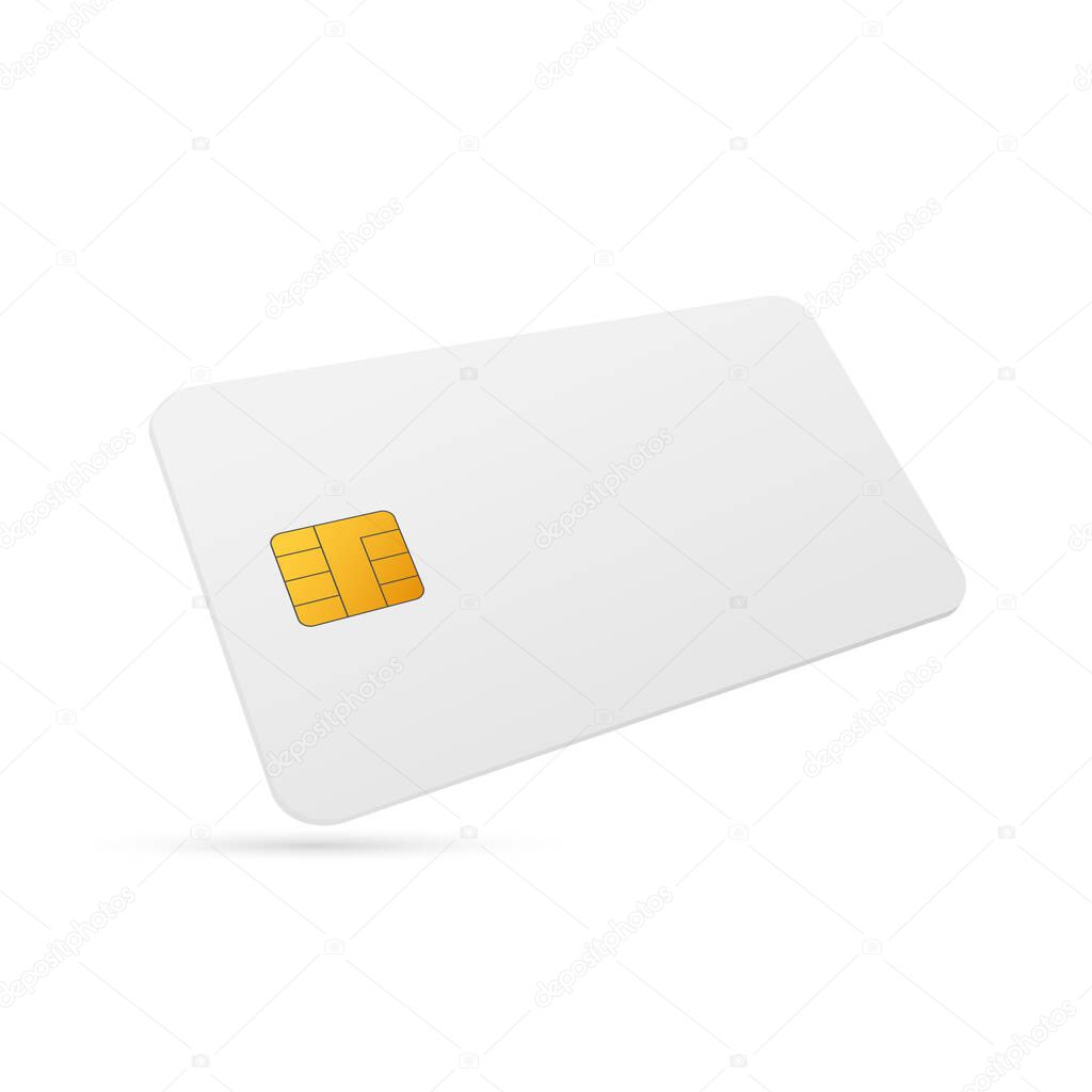 White blank shopping credit card. Credit card for finance. Vector stock illustration.