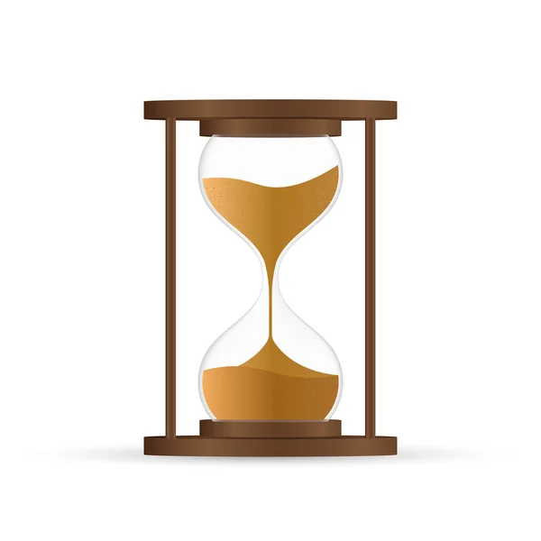 Hourglass. Highly detailed. Antique clock with sand inside. Vector illustration — Stock Vector