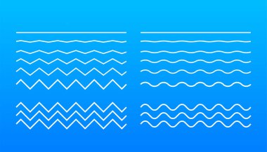 Mavi arkaplanda beyaz renkli dalga simgesi.