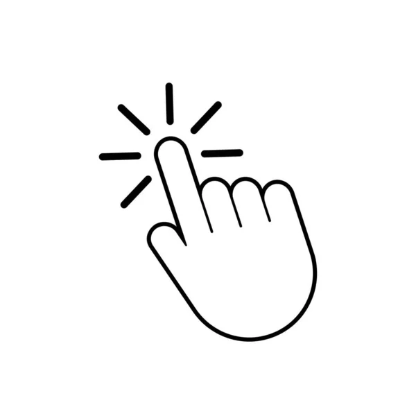 Mano icono del cursor haga clic. Ilustración de stock vectorial . — Vector de stock