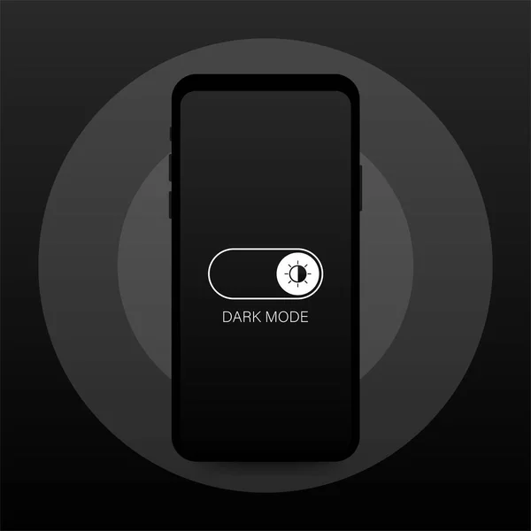 Vector aan. Dark and Light Mode Switcher voor telefoonschermen. Schakelen element voor mobiele app. — Stockvector