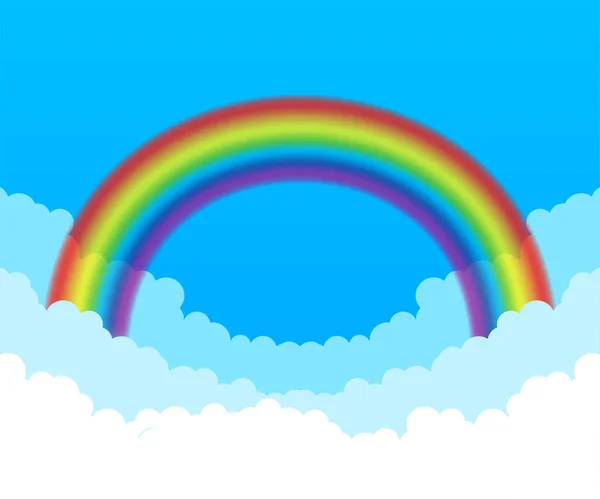 Rainbow. Clouds and rainbow. Vector stock illustration. — Stock Vector