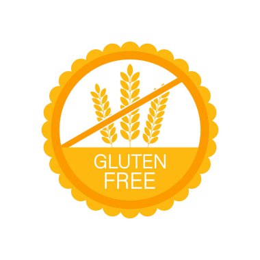 Glütensiz. Harfli sağlıklı gıda etiketleri. Vejetaryen yemek etiketleri..