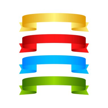 Renkli kurdeleler. Kurdeleler. Vektör stok illüstrasyonu.