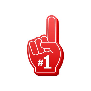 Parmakları havada vantilatör logosu. 1 numarayı kaldır. Vektör stok illüstrasyonu.