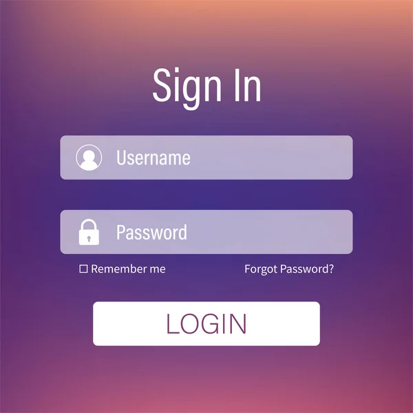 Login-Seite. Webseite ui vektorelemente. Vektoraktiendarstellung. — Stockvektor