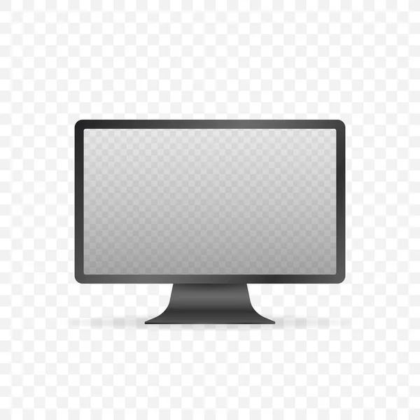 Computerdisplay isoliert in realistischem Design auf weißem Hintergrund. Vektoraktiendarstellung. — Stockvektor
