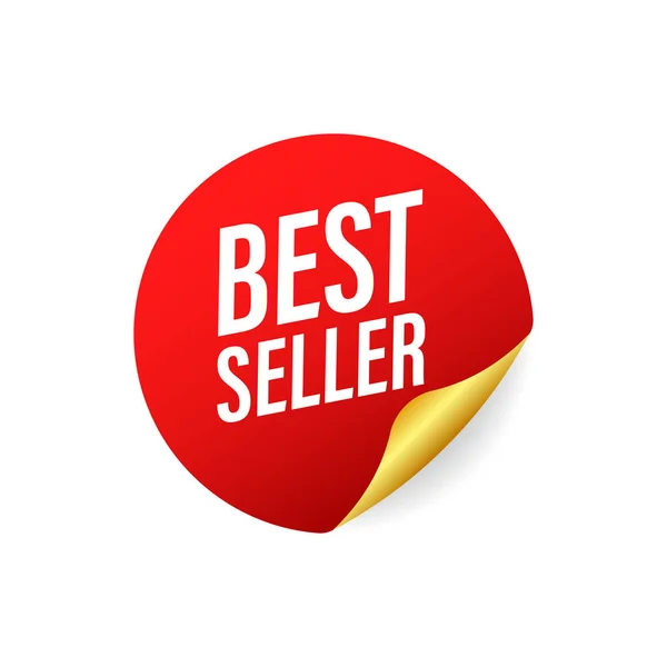 Best Seller red label, sticker on white background. Vector stock illustration. — 스톡 벡터