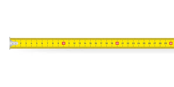 stock vector Yellow measure tape. Ruler. An instrument for measuring length. Vector stock illustration