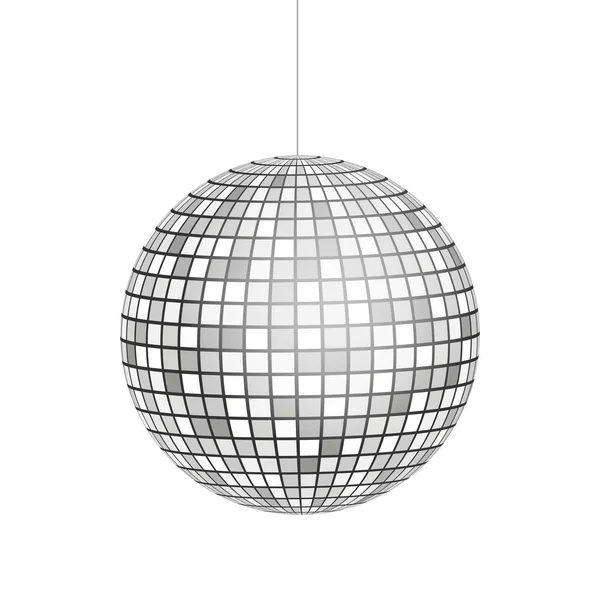 Иконка Silver Disco ball выделена на фоне серого цвета. Векторная иллюстрация . — стоковый вектор