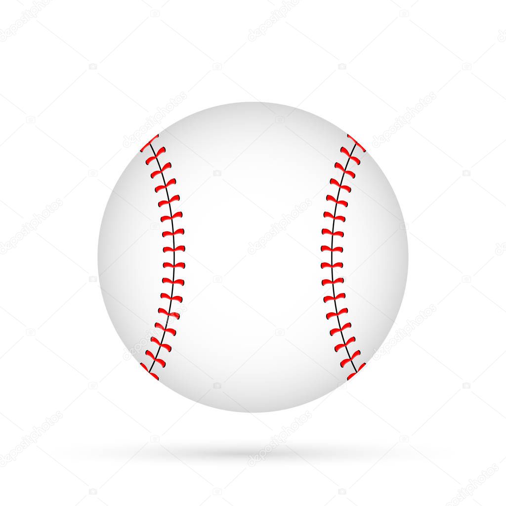 Smooth style baseball ball icon on white background