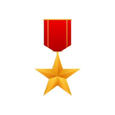 Sovyetler Birliği altın yıldız ödülü. Beyaz arka planda resim. Vektör stok illüstrasyonu.