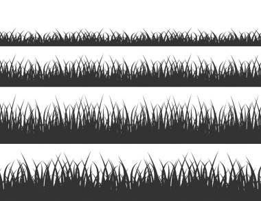 Yeşil çayır sınır vektör deseni. Çimen Arkaplan Vektörü İllüstrasyonu