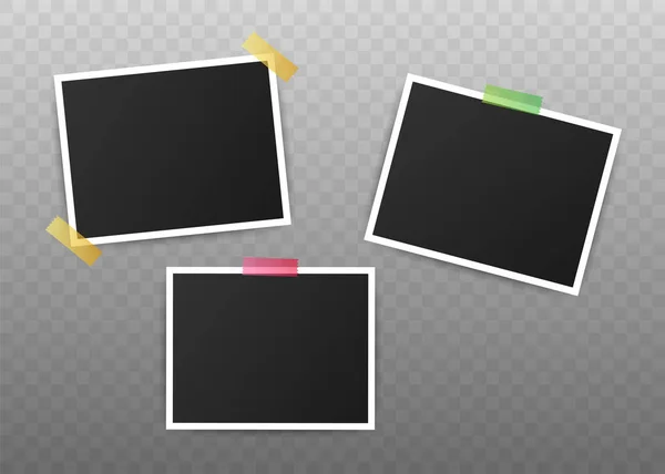 Foto frame mockup ontwerp. Realistische foto met lege ruimte voor uw afbeelding. Vector stock illustratie. — Stockvector