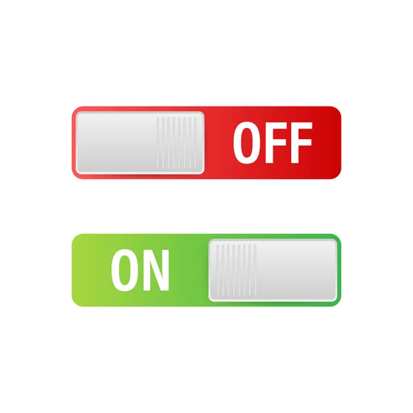 Ícone plano On e Off Alternar botão vetor formato. Ilustração do estoque vetorial. —  Vetores de Stock