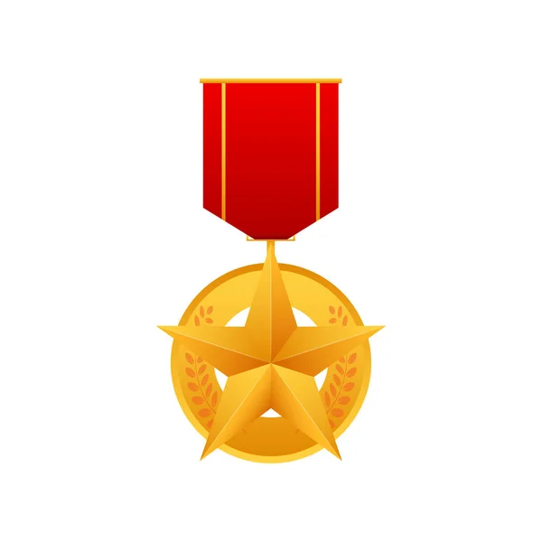 Sovyetler Birliği altın yıldız ödülü. Beyaz arka planda resim. Vektör stok illüstrasyonu. — Stok Vektör