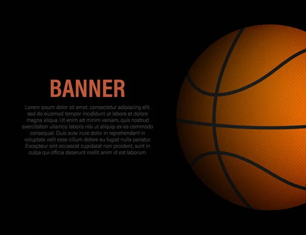 Banner-Vorlage für ein Basketballspiel. Vektoraktiendarstellung. — Stockvektor