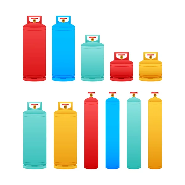 Gas cylinder vector tank. Lpg propane bottle icon container. Oxygen gas
