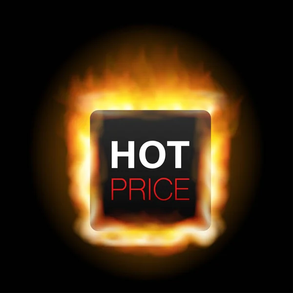 Fiery Very Hot Price, fond de vente. Illustration vectorielle . — Image vectorielle