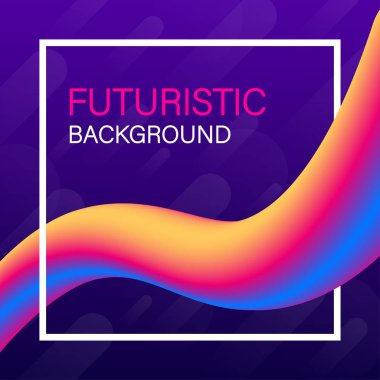 Renkli Soyut Özgeçmiş. İniş Sayfası Kavramı. Dalga Gradyan Şekilli Parlak Sancak. Vektör stok illüstrasyonu.