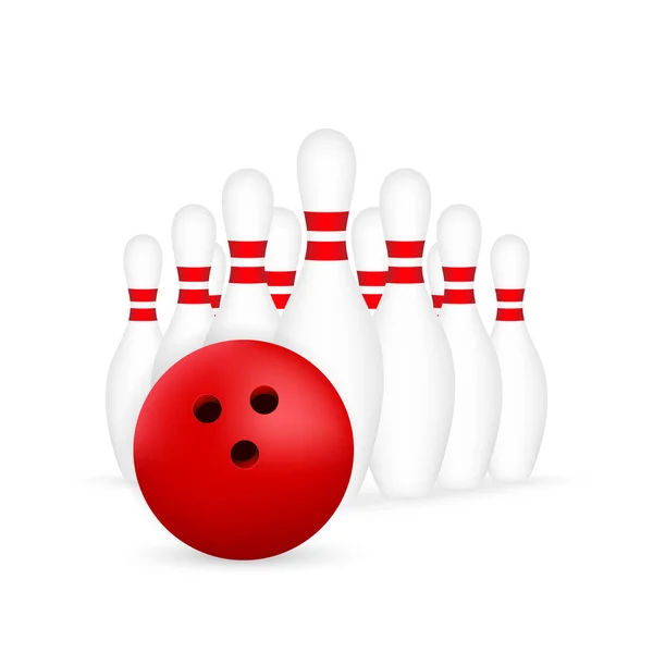 Affiche de bowling. Jeu de bowling concept de loisirs. Illustration vectorielle . — Image vectorielle