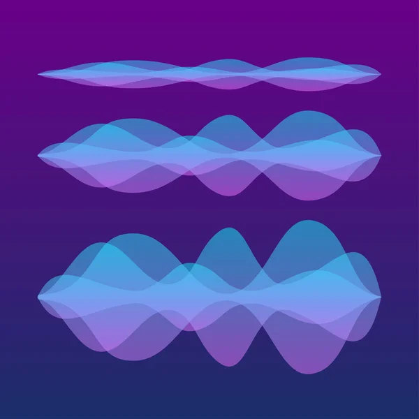 Sound waves set. Personal assistant and voice recognition. Vector stock illustration. — Stock Vector