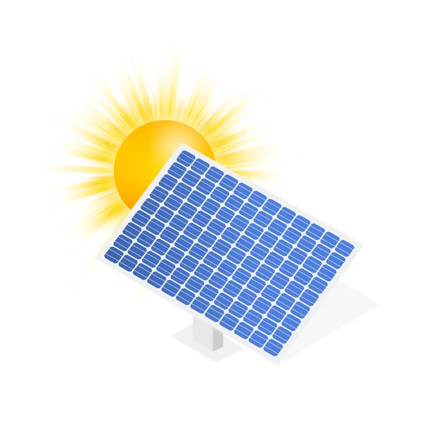 Zeer gedetailleerde zonnepaneel. Moderne alternatieve Eco groene energie. Vector stock illustratie. — Stockvector