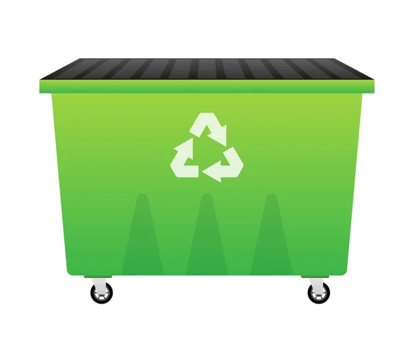 ゴミ捨て場のリサイクル車のゴミ箱 ベクターストックイラスト — ストックベクタ