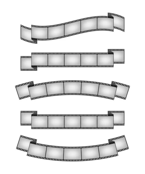 ヴィンテージフィルムストリップリボンシールデザイン要素のセット ベクターストックイラスト — ストックベクタ
