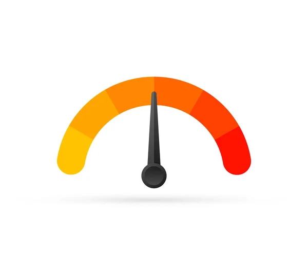 Ronde Temperatuur Meten Geïsoleerde Witte Achtergrond Gekleurde Meten Halfronde Schaal — Stockvector