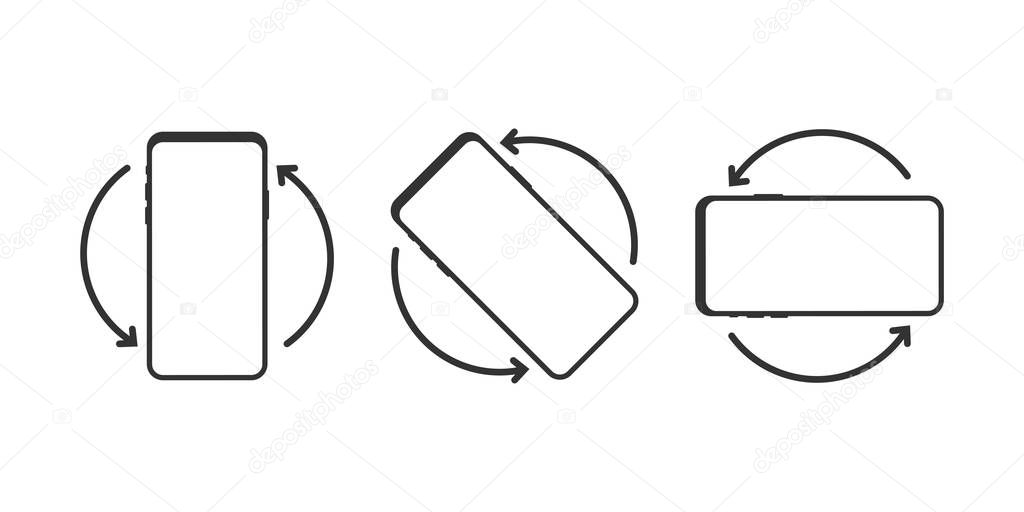 Rotate smartphone isolated icon. Device rotation symbol. Turn your device