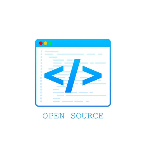 Ícone Código Aberto Desenho Símbolo Open Source Ilustração Estoque Vetorial — Vetor de Stock