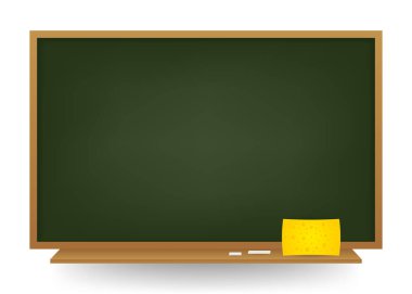Boş Green School karatahta geçmişi. Tasarımın için şablon. Vektör hisse çizimi