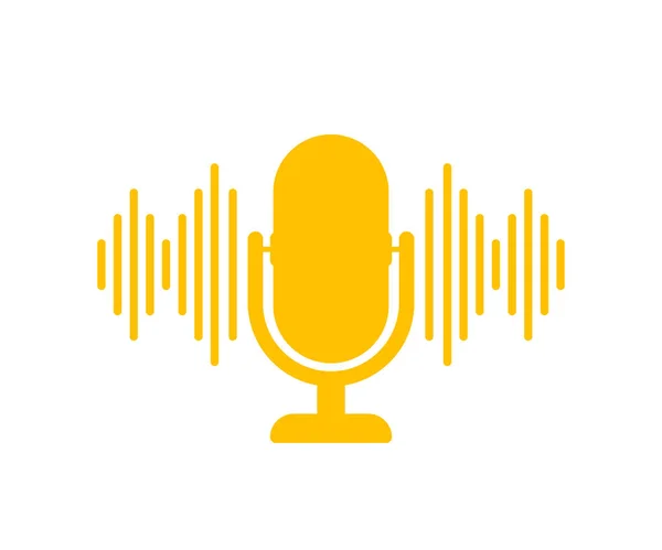 Podcast. Rozet, simge damgası logo Vektör hisse çizimi