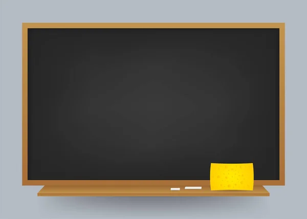 Empty Black School Chalkboard Background Template Your Design Vector Stock — Stockvektor