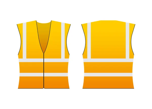 Охорона Куртки Безпеки Жовта Робоча Форма Рефлекторними Смугами Векторна Стокова — стоковий вектор