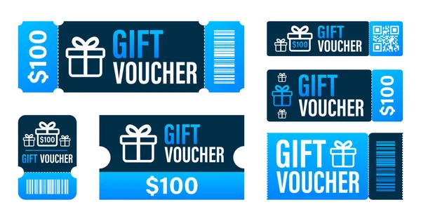 Código Promocional Vector Gift Voucher Com Código Cupom Prémio Egift — Vetor de Stock