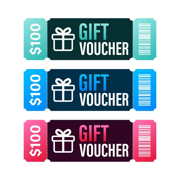 Código Promocional Vector Gift Voucher Com Código Cupom Prémio Egift — Vetor de Stock