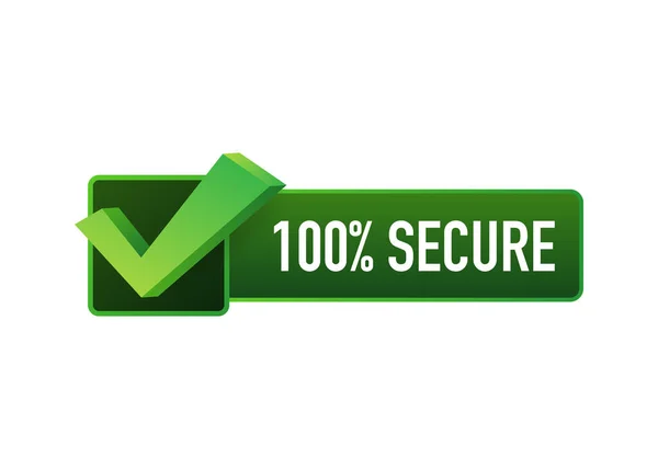 Icône Vectorielle 100 Secure Grunge Badge Bouton Pour Site Commerce — Image vectorielle