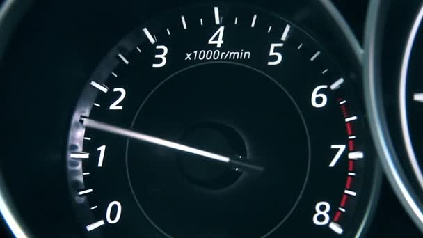 Car Speedometer Moving Featuring Lights Leaks Speedometer Long Exposure Time — Stockvideo