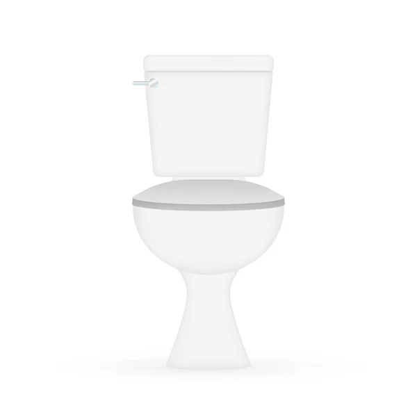 Icône Bol Toilette Propre Céramique Blanche Illustration Vectorielle — Image vectorielle