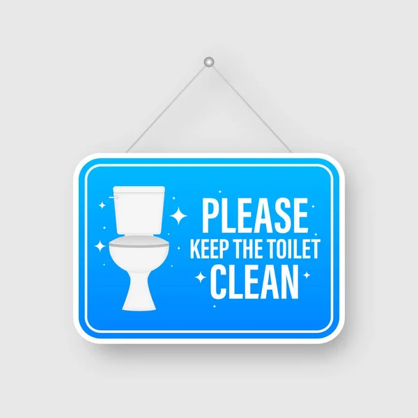 Vous Plaît Garder Les Toilettes Clena Plat Plaque Information Conception — Image vectorielle