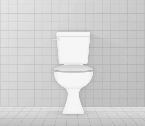 Icono Cerámica Blanca Inodoro Limpio Cuarto Baño Ilustración Stock Vectorial — Vector de stock