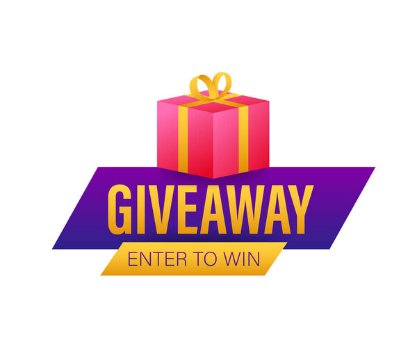 Дизайн иконки подарочной коробки искушает. Сдаюсь. Типографический дизайн. Почтовый ящик Знамя победителя. Векторная иллюстрация