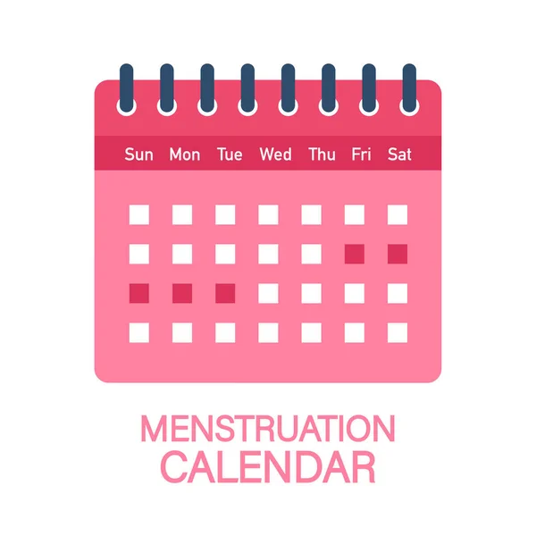 医療設計のための白い背景に月経カレンダー 衛生兵だ 毎月のカレンダー ベクターストックイラスト — ストックベクタ